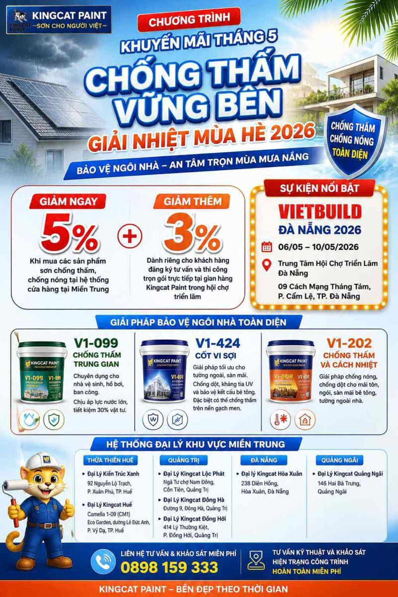 Chương trình khuyến mãi tháng 5: chống thấm vững bền – giải nhiệt mùa hè 2026