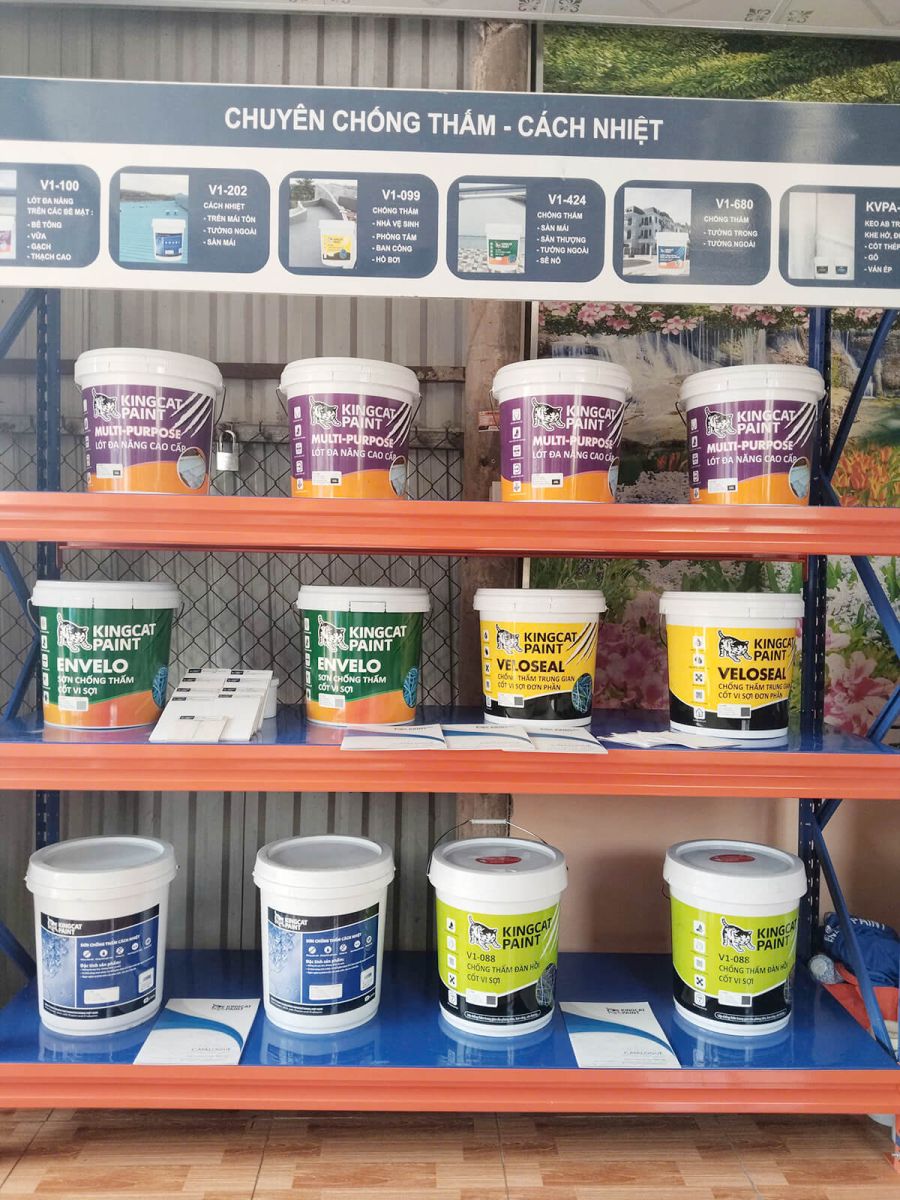Showroom trưng bày đa dạng các dòng sản phẩm Kingcat Paint